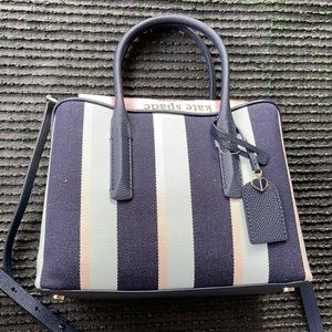 Kate Spade Margaux Canvas Stripe Medium Satchel